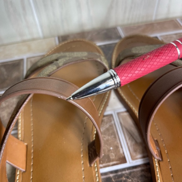 COACH Harlan Beige/Khaki Sandals Preowned Size 7 - Picture 16 of 16